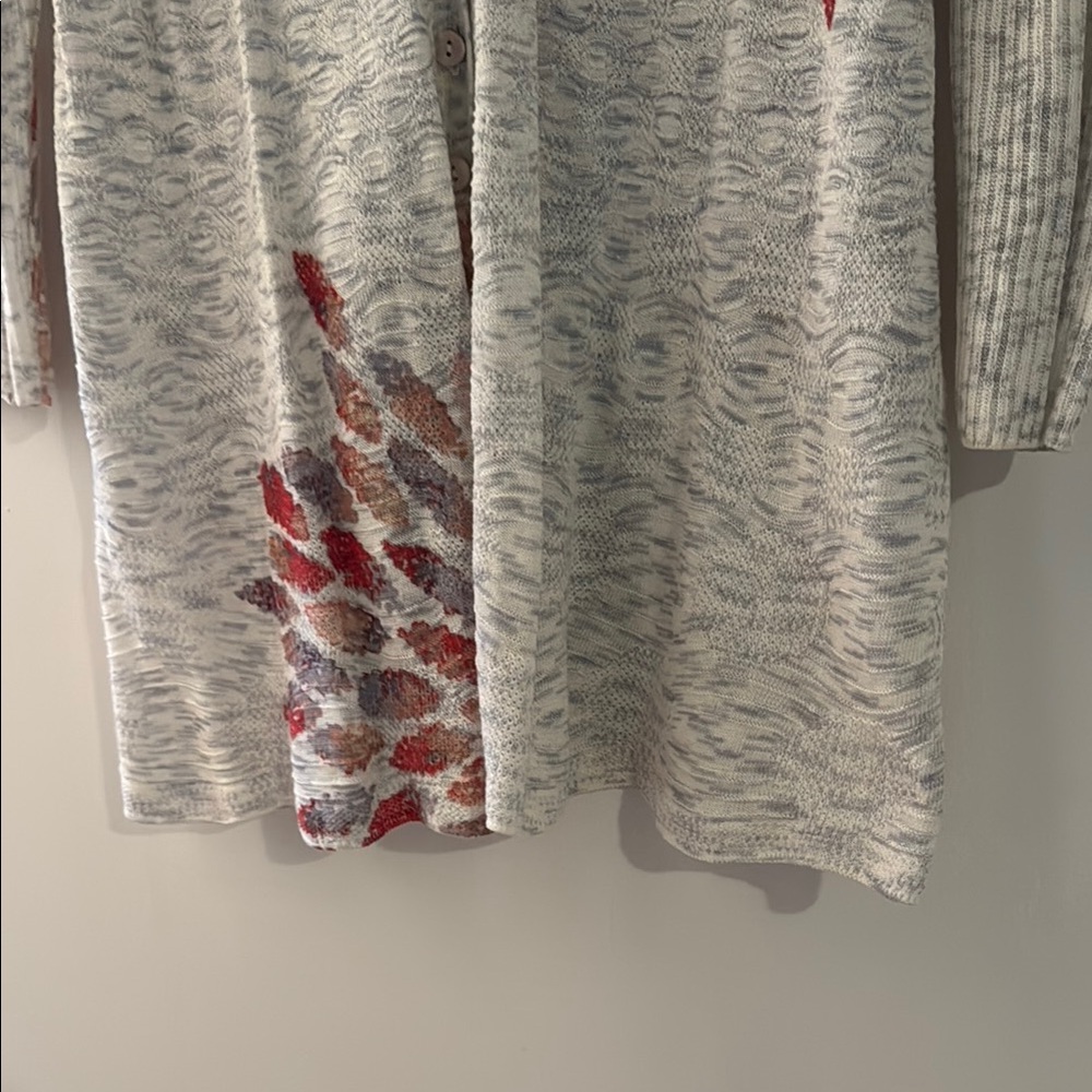 Nic + Zoe  Floral Knit Duster Cardigan Size M - Picture 3 of 10